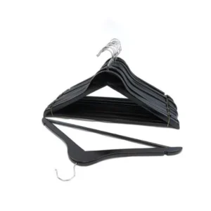 Black Durable Wood Suit Hangers Non Slip Bar - Pack of 48