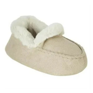 Wonder Kids Infant Boys Tan Faux Suede Moccasin Slippers House Shoes