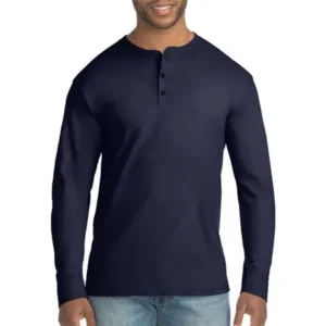 Big Men's FreshIQ X-Temp Long-Sleeve Henley Tee