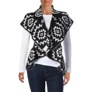 John Paul Richard Womens Reversible Ruffled Sweater Vest