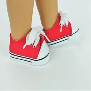 "AGD Palace Â® for 18"" American Girl Doll Clothes Sports Casual Red Tie-up Shoes Boots"