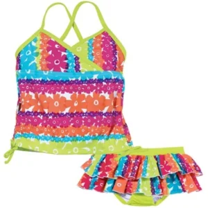 Sun Smarties Baby Girl Swim Diaper Skirt and Tankini - Rainbow of Colors - 2 Piece Swimsuit