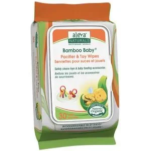 BAMBOO PACIFIER & TOY WIPES 30CT