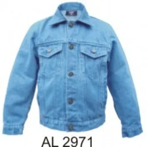 Kid's Fashion 3XL Size Motorcycle Full Sleeve Blue 14 oz. Denim Jacket With Two Front Pockets