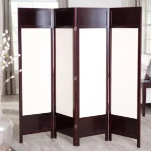 Griffin Canvas 4 Panel Room Divider - Rosewood