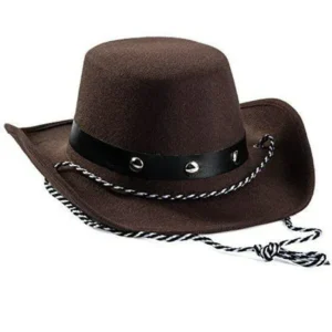 Baby Cowboy Hat â€“ Western Brown Studded Cow Boy Hat for Kids and Babies, Dress Up Accessories by Funny Party Hats