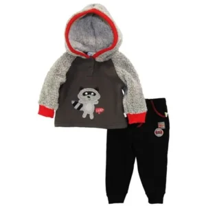 Duck Goose Baby Boys Animal Adventure Microfleece Set Track Jacket 2Pc Pant Outfit Set