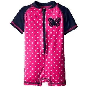 Wippette Baby Girls Swimwear Butterfly and Polka Dots Rashguard Swimsuit