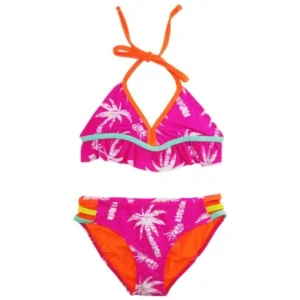 Big Chill Big Girls' Palm Tree Bikini Two Piece Swimsuit Set