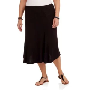 Plus Size Women's Calf-Length Skirt