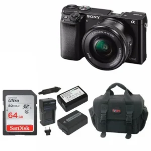 Sony Alpha a6000 Mirrorless Camera w/ 16-50mm Lens and 64GB SD Card Bundle