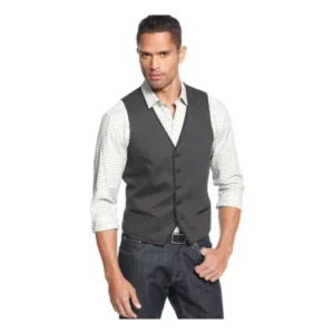 Alfani Mens Big & Tall Knit Five Button Vest