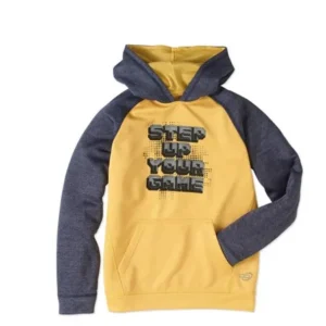 Champion Gold Boys' Poly Fleece Pullover 'Step Your Game Up' Graphic Hoodie