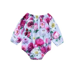 StylesILove Cute Infant Baby Girl Long Sleeve Printed Flower Casual Bodysuit Outfit (70/3-6 Months)