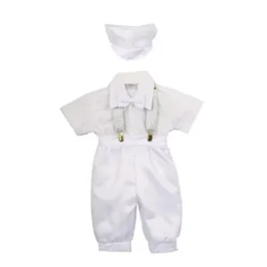 Rain Kids Baby Boys White Satin Shorts Cotton Shirt Baptism Outfit Set 6-9M