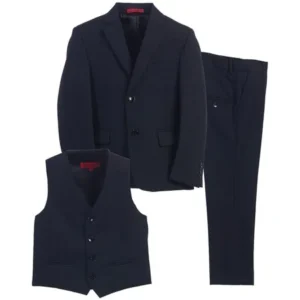 Little Boys Navy Vest Pants Jacket Special Occasion 3 Pcs Suit 2T-7