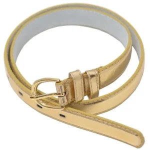 Girls Gold Glossy Single Prong Buckle Belt S-XL (20.5-35)