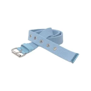 Girls Light Blue Canvas Webbed Grommet Single Prong Buckle Belt S-L (22"-33")