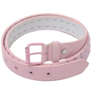 Girls Pink Pyramid Stud Grommet Holes Single Prong Belt Medium 24-27"