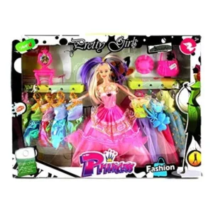 VT Pretty Girl Princess Children's Kid's Toy Fashion Doll Playset w/ Doll, Assorted Dresses, Accessories