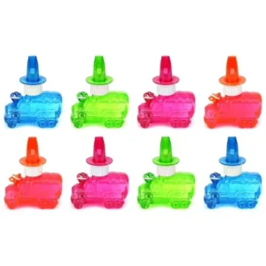 Set of 8 Cool Truck Toy Bubble Bottle Necklaces w/ Integrated Whistle (Colors May Vary)