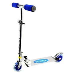 Kick Riders Aluminum Children's Two Wheeled Metal Toy Kick Scooter, Adjustable Handlebar Height (Blue)