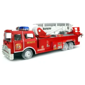 Safety Rescue Fire Truck Battery Operated Bump and Go Children's Kid's Toy Fire Truck w/ Flashing Lights, Sounds