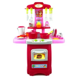 Fun Cook Pretend Play Children's Toy Kitchen Cooking Playset w/ Toy Food, Utensils, Lights & Sounds, Perfect for Your Little Chef