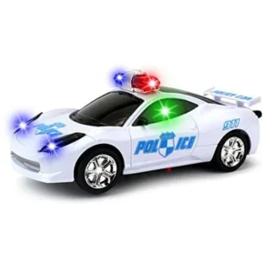 City Guardians Police Battery Operated Kid's Bump and Go Toy Car w/ Cool Flashing Lights, Music