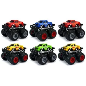 Pack of 6 Champion 4WD Big Foot SUV Mini Monster Friction Toy Trucks (Colors May Vary)