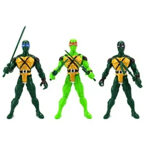 Super Ninja Big 3 Warriors Children Kid's Toy Action Figure Playset w/ 3 Figures, Accessories