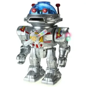 Star Kavass Multi-Functioning Toy Robot w/ One Way Motion, Swinging Arms Action, Sounds, Infrared Lights, & Shooting Disc Projectiles