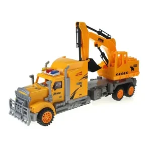 Max Truck Car Friction Powered Toy Construction Truck w/ Moving & Rotating Bulldozer. No Batteries Required