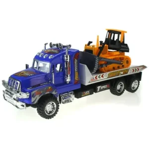Super Speed Power Friction Powered Construction Toy Tow Truck w/ Friction Power, & Tow-able Bulldozer