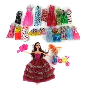 Madilynn Beauty Fashion Girl Kid's Toy Doll Fashion Variety Set w/ 2 Dolls, 18 Different Outfits , & Accessories