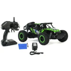 Cross Country Speed Racing Slayer Remote Control Toy Green Rally Buggy RC Car 2.4 GHz 1:16 Scale Size w/ Working Suspension, Spring Shock Absorbers