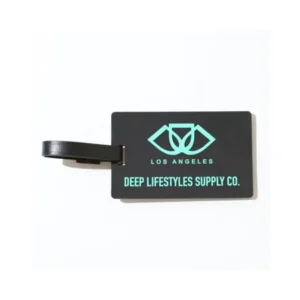 Deep Lifestyles Carry On Suitcase D.L.S.C. Logo Fashion Travel Name Message Luggage Tag Suitcase Carry-On ID Label - Black/Deep's Aqua