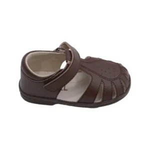 Baby Boys Brown Perforated Closed Sandals Shoes 1-3 Baby