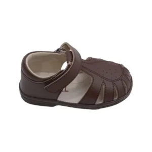 Toddler Boys Brown Perforated Closed Sandals Shoes 4-7 Toddler