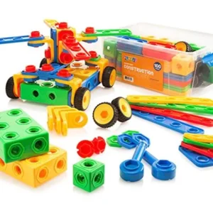 Building Blocks 100 Set - Building Toys Gift for Boys & Girls - STEM Educational Fun Toy Set, Ages 3 Years and Up - Original - By Play22