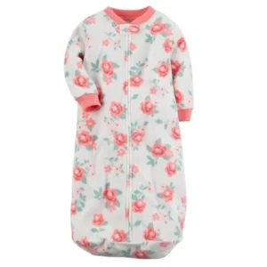 Carters Infant Girls White & Pink Floral Rose Sleep Sack Baby Bunting Sleepbag