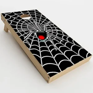 Skin Decal Vinyl Wrap for Cornhole Outdoor Board Game Bag Toss (2 x Pcs. skins only) / Black Widow Spider Web