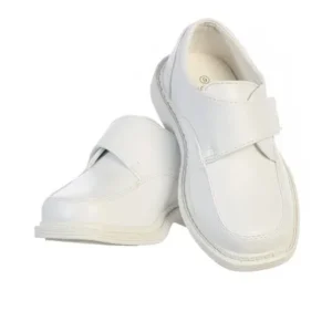 Little Boys White Velcro Matte Special Occasion Dress Shoes 11-6 Kids