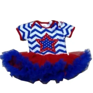 In Fashion Kids Baby Girl Patriotic Star Onesie Dress Set 9-12 months