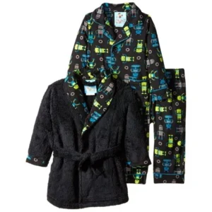 Bunz Kids Little Boys Robot Robe Pajamas Set 2T