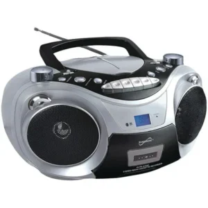 Supersonic Sc-709 Silver Portable Mp3 & Cd Player With Cassette Recorder & Am/fm Radio (silver)