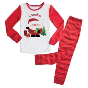 Personalized Santa Unisex Toddler Pajamas, 2T, 3T, 4T, 5/6T