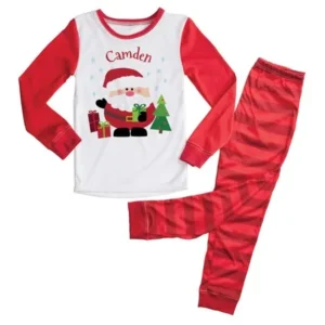 Unisex Santa Kids' Pajamas, Personalized Christmas PJs