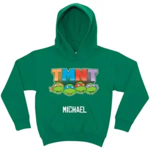 Personalized Teenage Mutant Ninja Turtles Retro Green Youth Hoodie