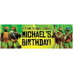 Personalized Teenage Mutant Ninja Turtles Shell-Ebrate Birthday Banner